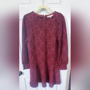 Loft maroon long sleeve dress (L)
